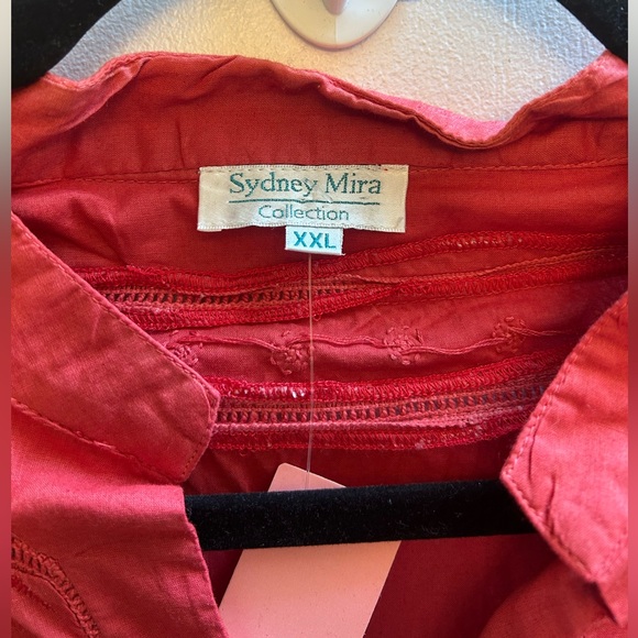 Vintage Cotton Embroidered Terracotta Tunic - Picture 12 of 15